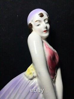 Art Deco c. 1920 German Actress Porcelain Figure Statuette. Marked