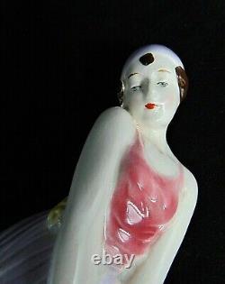 Art Deco c. 1920 German Actress Porcelain Figure Statuette. Marked