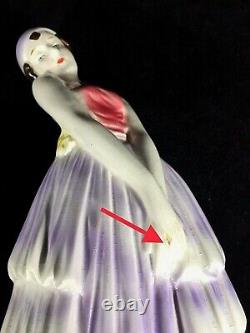 Art Deco c. 1920 German Actress Porcelain Figure Statuette. Marked