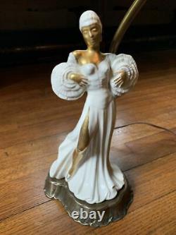 Art Deco flapper dancer Josephine Baker porcelain lamp 1920s/30s like Erte