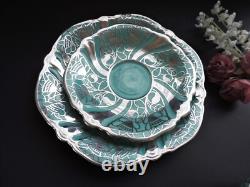 Art Deco silver overlay Cup, saucer and plate Rosenthal Bavaria Germany