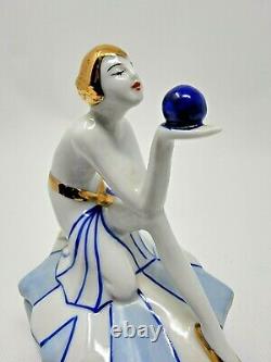 Art Nouveau / Deco Style Box Jewelry Figurine Gazing Beauty Sexy Germany