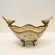 Art Nouveau Style Bowl Centerpiece Bird Basket Art Deco Style Porcelain Bronze