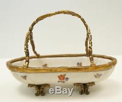 Art Nouveau Style Bowl Centerpiece Flower Art Deco Style Porcelain Bronze
