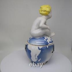 Art Nouveau Style Box Jewelry Figurine Figurine baby Art Deco Style Porcelain