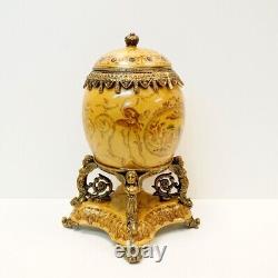 Art Nouveau Style Centerpiece Urn Flower Art Deco Style Porcelain Bronze