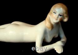Art Nouveau Style Figurine Bathing Beauty Sexy Naked Art Deco-German Style Porce