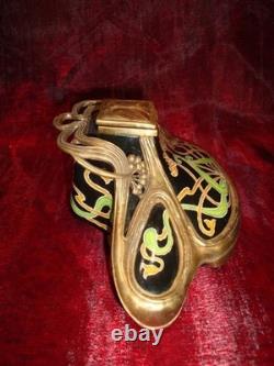 Art Nouveau Style Inkwell Flower Art Deco Style Porcelain Bronze Ceramic