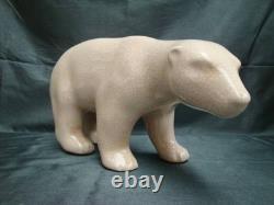 Art Nouveau Style Statue Figurine Bear Wildlife Art Deco Style Porcelain Crackle