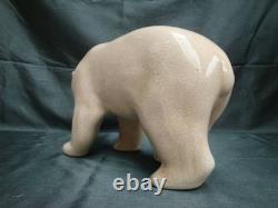 Art Nouveau Style Statue Figurine Bear Wildlife Art Deco Style Porcelain Crackle