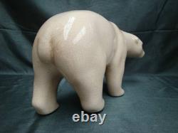 Art Nouveau Style Statue Figurine Bear Wildlife Art Deco Style Porcelain Crackle