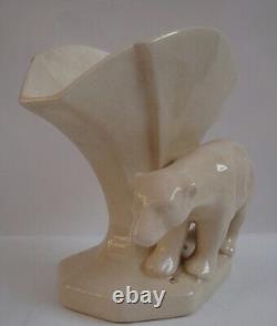 Art Nouveau Style Vase Figurine Bear Wildlife Art Deco Style Porcelain Cracklewa