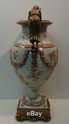 Art Nouveau Style Vase Figurine Flower Art Deco Style Porcelain Bronze Ceramic