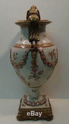 Art Nouveau Style Vase Figurine Flower Art Deco Style Porcelain Bronze Ceramic