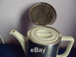 Art deco 1930 coffee pot, WMF metal and Hutschenreuther porcelain