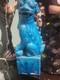 Art Deco Blue Dog Fine Turquoise Porcelain 10