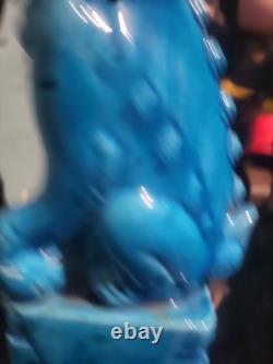 Art deco Blue Dog Fine Turquoise Porcelain 10