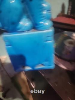 Art deco Blue Dog Fine Turquoise Porcelain 10