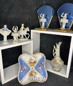 Art deco JAPAN DRESDEN STYLE PORCELAIN Ballerina Bookends German Dresden Lot