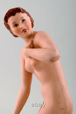 Art deco Royal Dux naked woman, porcelain