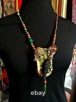 Art deco nouveau jewelry necklace pendant woman luxury jewels charm retro style