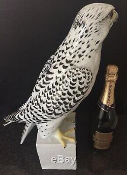 Augarten Large Art Deco Lifesize Porcelain Falcon Hawk Bird Aigner Gyrfalcon