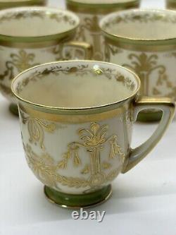 Austria Bohemian Art Deco C. F. Boseck &Co Porcelain Demitasse Set Of 6 Plus