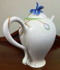 BNIB Franz Porcelain Long Tail Hummingbird Teapot FZ00132 Art Deco Style 2003