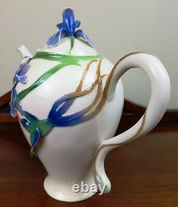 BNIB Franz Porcelain Long Tail Hummingbird Teapot FZ00132 Art Deco Style 2003