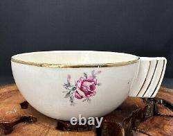 Badonviller Art Deco Porcelain Teapot, Teacups, Sugar Bowl And Creamer France