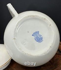 Badonviller Art Deco Porcelain Teapot, Teacups, Sugar Bowl And Creamer France