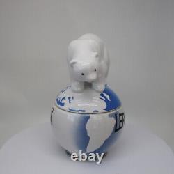 Bear Animal Jewelry Box Leroux Art Deco Style Art Nouveau Porcelain