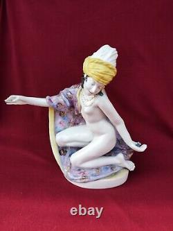 Beautiful ART DECO Karl Ens Volkstedt German Porcelain Figure NUDE ODALISQUE