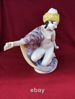 Beautiful ART DECO Karl Ens Volkstedt German Porcelain Figure NUDE ODALISQUE