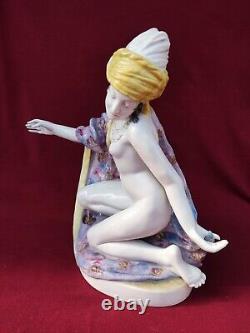 Beautiful ART DECO Karl Ens Volkstedt German Porcelain Figure NUDE ODALISQUE