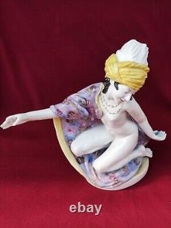 Beautiful ART DECO Karl Ens Volkstedt German Porcelain Figure NUDE ODALISQUE