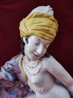 Beautiful ART DECO Karl Ens Volkstedt German Porcelain Figure NUDE ODALISQUE