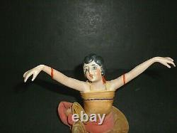 Beautiful German 1920's Porcelain Art Deco Flapper Half Doll Arms Away