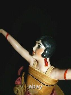 Beautiful German 1920's Porcelain Art Deco Flapper Half Doll Arms Away