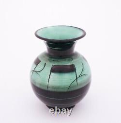 Beautiful Green & Black Porcelain Vase Ilse Claesson Art Deco Rörstrand