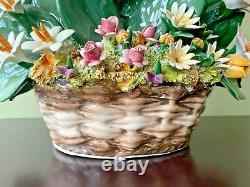 Beautiful Vintage Capodimonte Porcelain Made in Italy Flower Basket Crown N