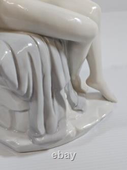 Beautiful woman Porcelain Figure bird Art Nouveau vintage Art Deco Risque nude