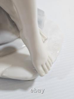 Beautiful woman Porcelain Figure bird Art Nouveau vintage Art Deco Risque nude