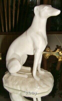 Belleek Porcelain female greyhound figure black mark Original production