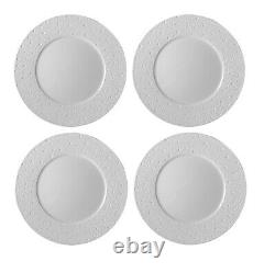 Bernardaud Ecume White Set Of 4 Dinner Plates #0733-20249 Brand New Save$$ F/sh