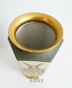 Bernardaud and Co Limoges vase art deco gold iris design