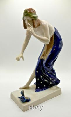 Berthold Boehs for Rosenthal Snake Charmer Porcelain Figurine Art Deco RARE