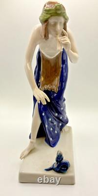 Berthold Boehs for Rosenthal Snake Charmer Porcelain Figurine Art Deco RARE