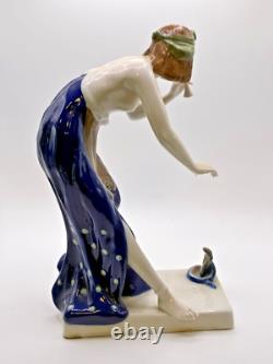 Berthold Boehs for Rosenthal Snake Charmer Porcelain Figurine Art Deco RARE