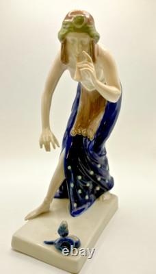 Berthold Boehs for Rosenthal Snake Charmer Porcelain Figurine Art Deco RARE
